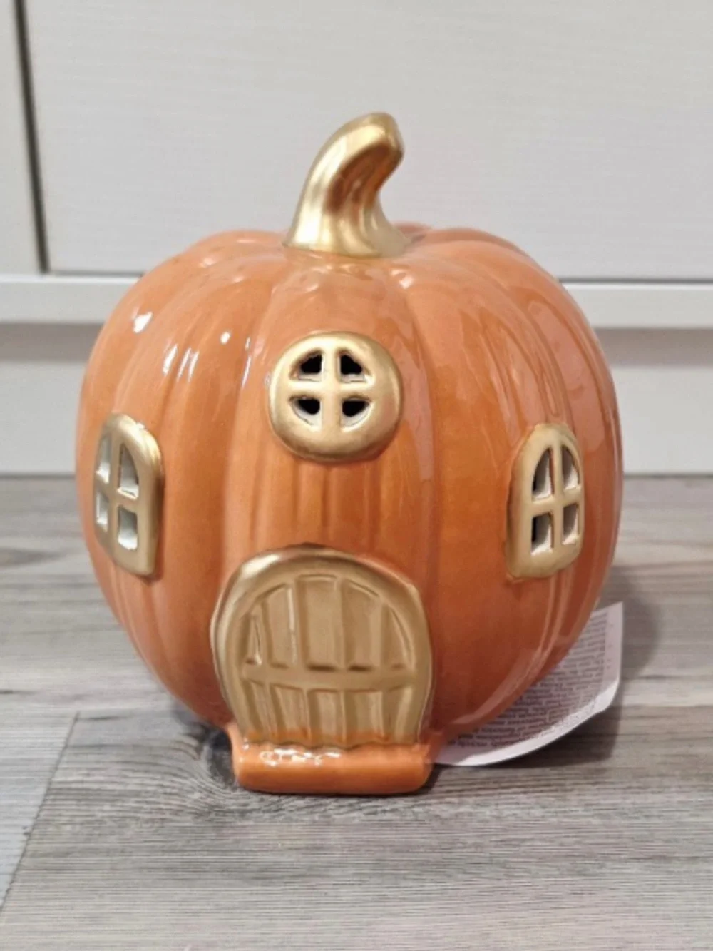 Target Bullseye Playground Light Up Ceramic Pumpkin House Orange Gold Fall